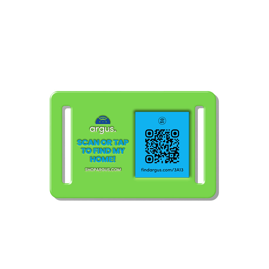 Green & Blue Collar-Side Tech Tag